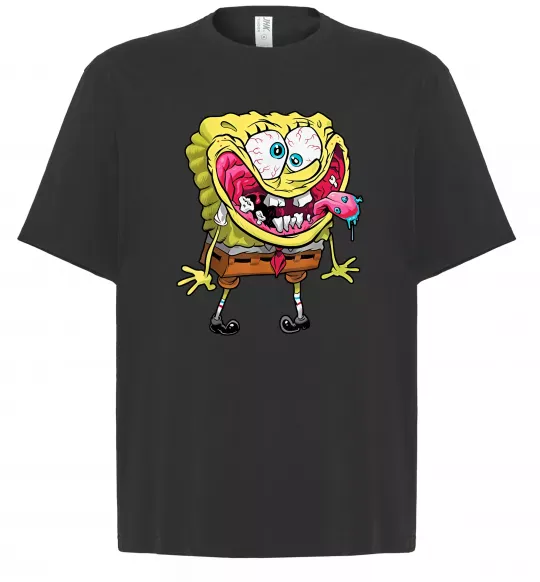 Футболка Оверсайз Спанч Боб Scary Чорний фото
