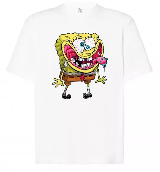 Футболка Оверсайз Спанч Боб Scary Білий фото