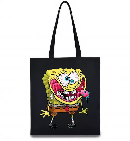 Еко-сумка Спанч Боб Scary Чорний фото