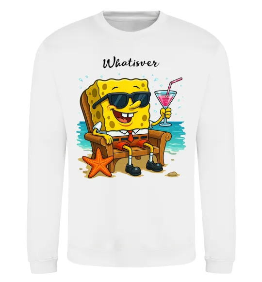Свитшот Sponge Bob whatisver Белый фото