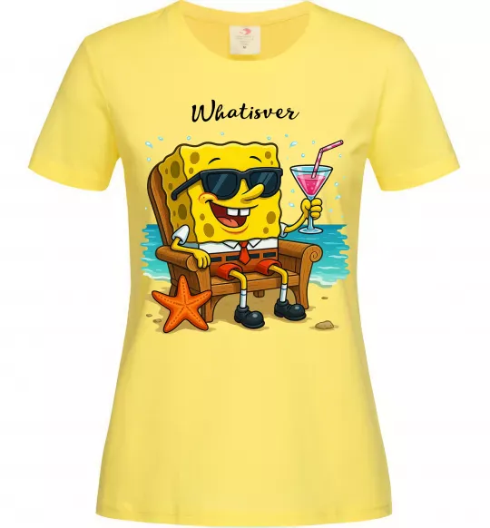 Женская футболка Sponge Bob whatisver Лимонный фото