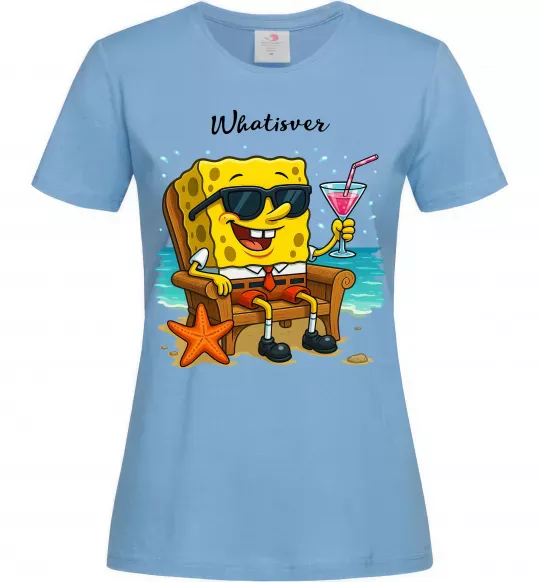 Женская футболка Sponge Bob whatisver Голубой фото