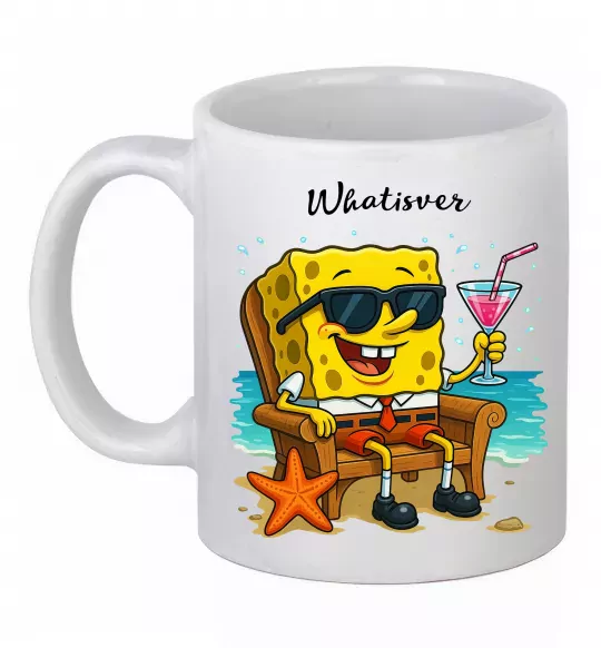 Чашка керамическая Sponge Bob whatisver Белый фото