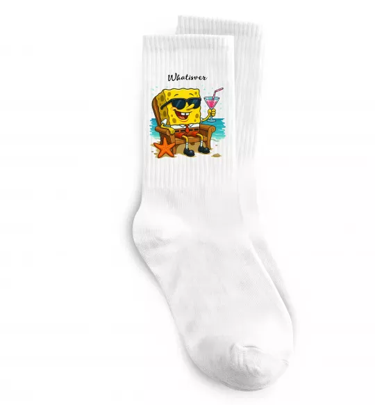 Носки Sponge Bob whatisver Белый фото