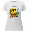 Женская премиум футболка Sponge Bob whatisver Белый фото