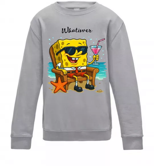 Детский Свитшот Sponge Bob whatisver Серый меланж фото
