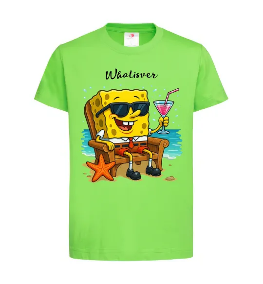 Дитяча футболка Sponge Bob whatisver Лаймовий фото