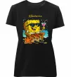 Женская премиум футболка Sponge Bob whatisver Черный фото