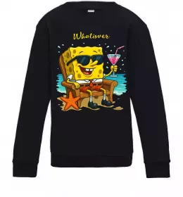 Детский Свитшот Sponge Bob whatisver Черный фото