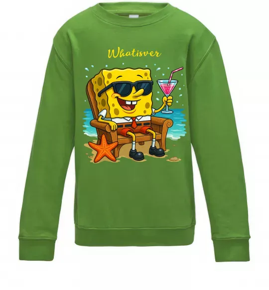 Детский Свитшот Sponge Bob whatisver Лаймовый фото