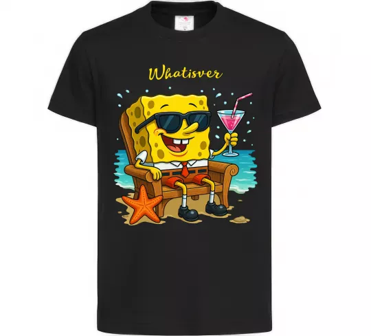 Дитяча футболка Sponge Bob whatisver Чорний фото