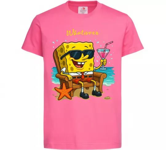 Дитяча футболка Sponge Bob whatisver Яскраво-рожевий фото