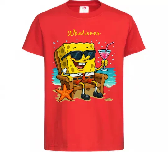 Дитяча футболка Sponge Bob whatisver Червоний фото
