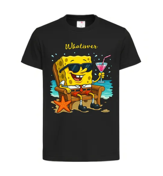 Дитяча футболка Sponge Bob whatisver Чорний фото