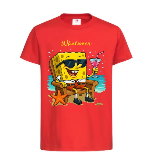 Дитяча футболка Sponge Bob whatisver Червоний фото