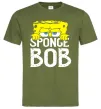 Мужская футболка Sponge Bob eyes Оливковый фото