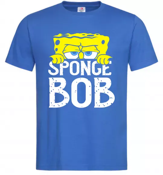 Мужская футболка Sponge Bob eyes Ярко-синий фото
