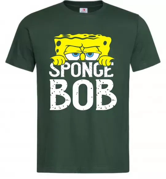 Мужская футболка Sponge Bob eyes Темно-зеленый фото