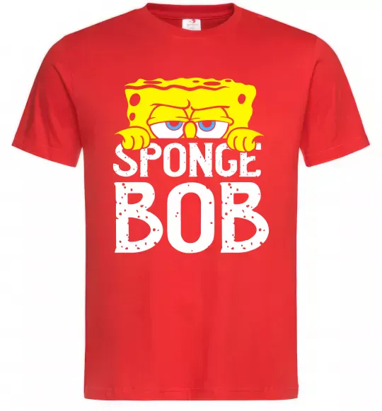 Мужская футболка Sponge Bob eyes Красный фото