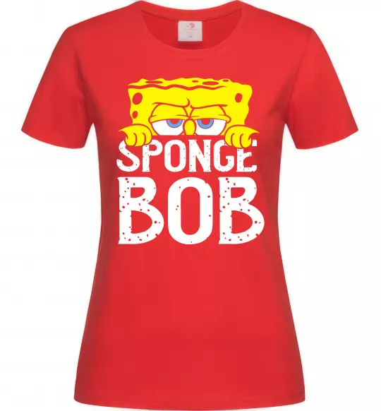 Жіноча футболка Sponge Bob eyes Червоний фото