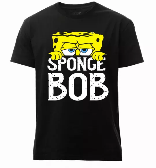Мужская премиум футболка Sponge Bob eyes Черный фото