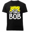 Мужская премиум футболка Sponge Bob eyes Черный фото