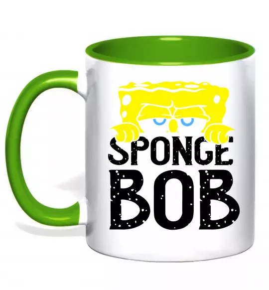 Чашка с цветной ручкой Sponge Bob eyes Зеленый фото