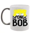 Чашка с цветной ручкой Sponge Bob eyes Серебро фото