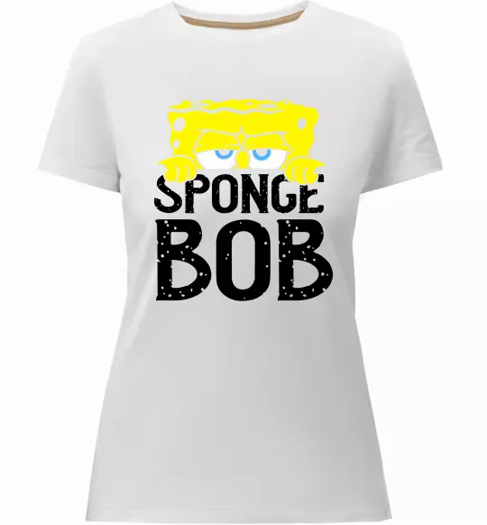 Женская премиум футболка Sponge Bob eyes Белый фото