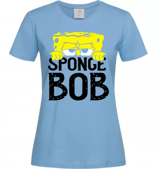 Жіноча футболка Sponge Bob eyes Блакитний фото