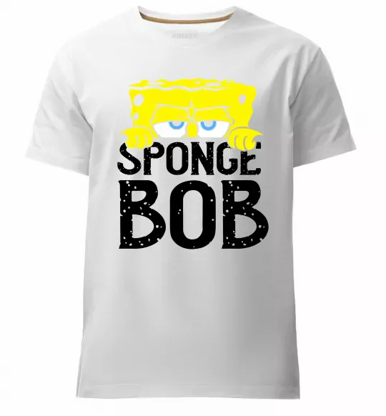 Мужская премиум футболка Sponge Bob eyes Белый фото