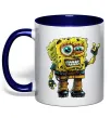 Чашка с цветной ручкой Sponge Bob grange Глубокий темно-синий фото