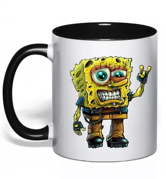 Чашка с цветной ручкой Sponge Bob grange Черный фото