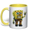 Чашка з кольоровою ручкою Sponge Bob grange Лимонний фото