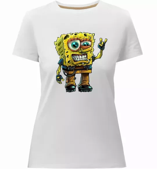 Женская премиум футболка Sponge Bob grange Белый фото