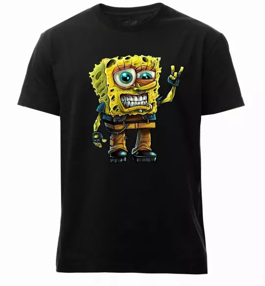 Мужская премиум футболка Sponge Bob grange Черный фото