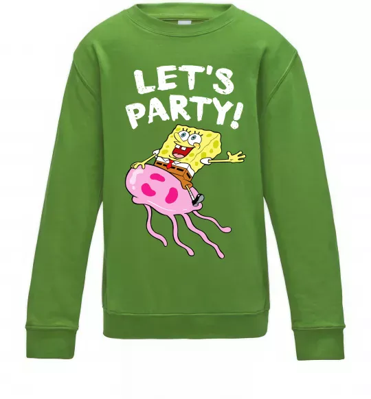 Детский Свитшот Sponge Bob lets party Лаймовый фото