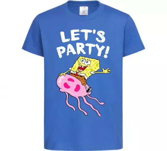 Дитяча футболка Sponge Bob lets party Яскраво-синій фото