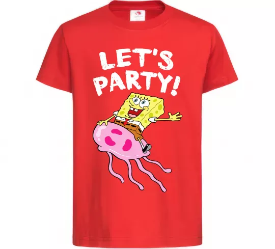 Дитяча футболка Sponge Bob lets party Червоний фото