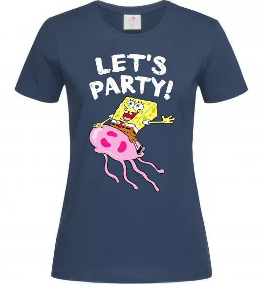 Женская футболка Sponge Bob lets party Темно-синий фото