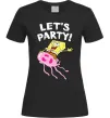 Женская футболка Sponge Bob lets party Черный фото