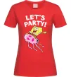 Женская футболка Sponge Bob lets party Красный фото
