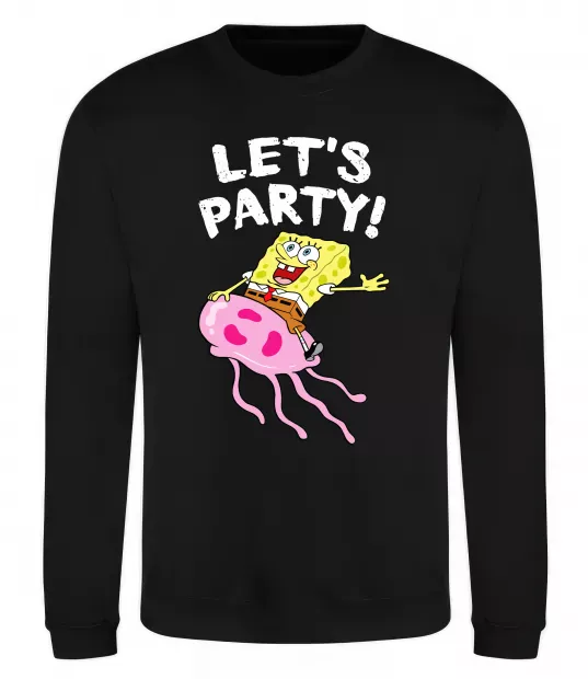 Світшот Sponge Bob lets party Чорний фото