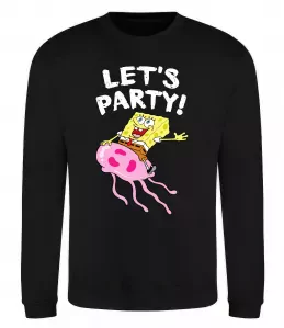 Свитшот Sponge Bob lets party Черный фото