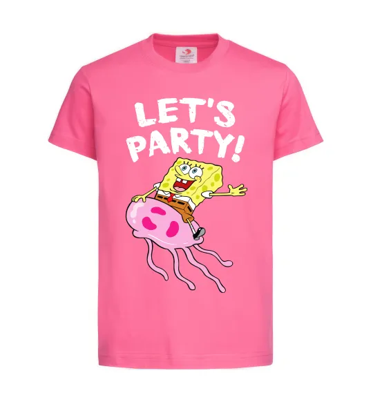 Детская футболка Sponge Bob lets party Ярко-розовый фото