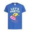 Детская футболка Sponge Bob lets party Ярко-синий фото