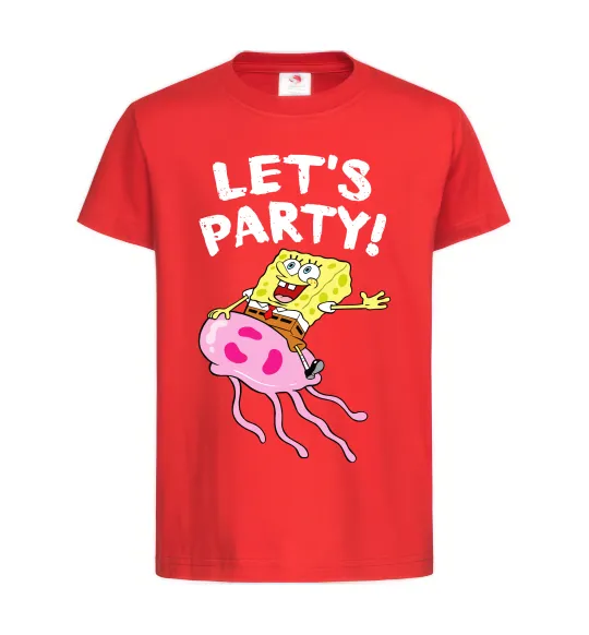 Детская футболка Sponge Bob lets party Красный фото