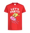 Детская футболка Sponge Bob lets party Красный фото