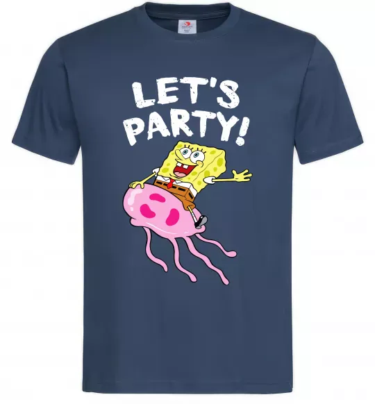Мужская футболка Sponge Bob lets party Темно-синий фото
