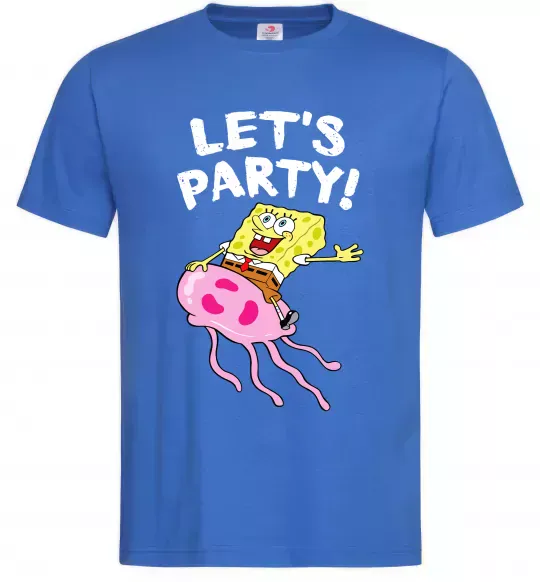 Мужская футболка Sponge Bob lets party Ярко-синий фото